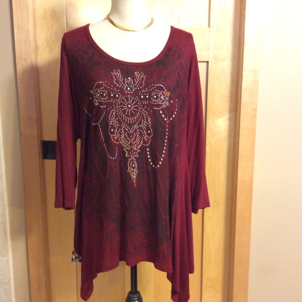 BLING!  Sassy, Leopard Lace Back Tunic